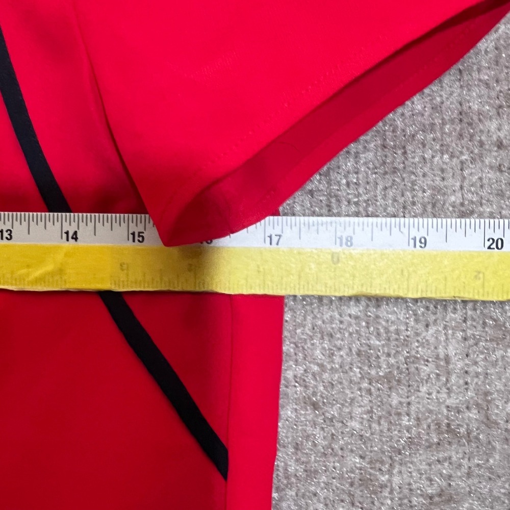 Armani Exchange Blouse Womens XS Red Short Sleeve Contrast Trim High Low Casual - Picture 5 of 7